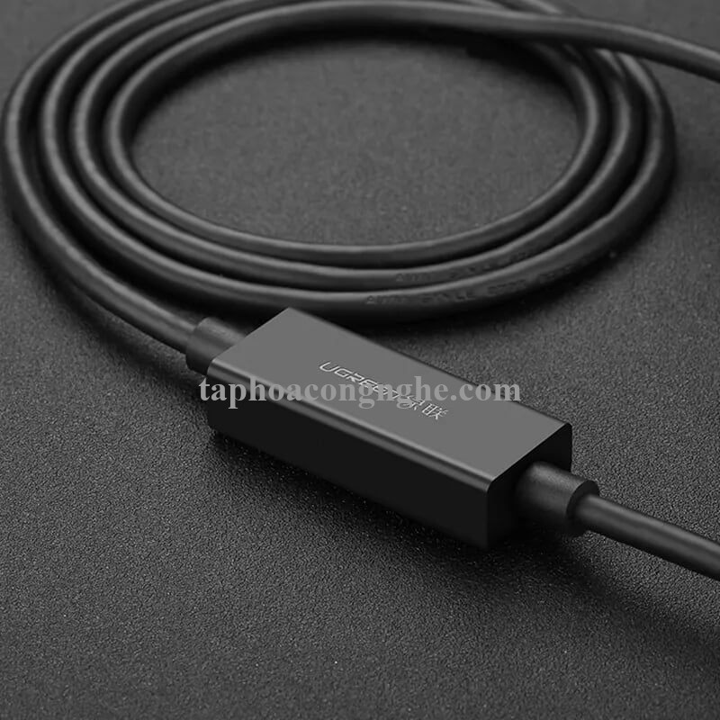 Ugreen 20827 10M màu Đen Cáp tín hiệu nối dài USB 3.0 hỗ trợ nguồn MICRO USB US175 30020827